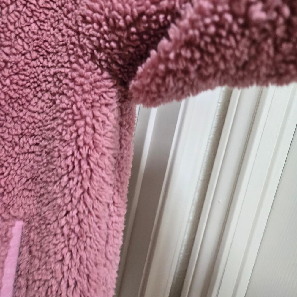 Athleta Girl Pink Sherpa Hoodie Jacket XL 14 Cozy Zip Fleece - Picture 11 of 12
